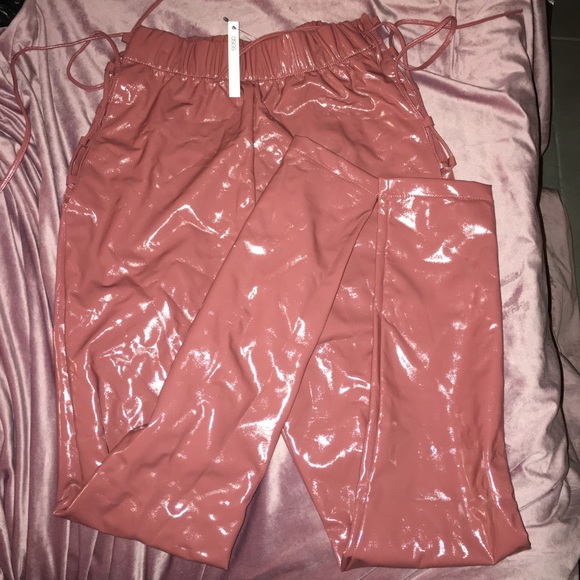 ASOS design lace up side vinyl skinny pants - Picture 2 of 2